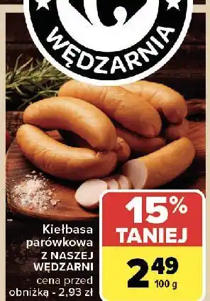 Carrefour Kiełbasa parówkowa Nasza Wędzarnia Carrefour oferta