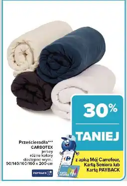 Carrefour Prześcieradło z gumką jersey 180 x 200 cm Carbotex oferta