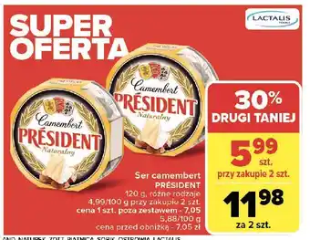 Carrefour Ser camembert naturalny President oferta