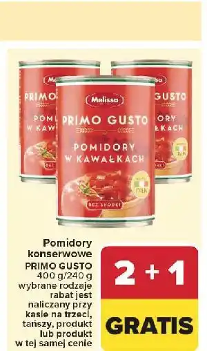 Carrefour Pomidory w kawałkach bez skórki Melissa Primo Gusto oferta