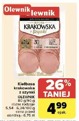 Carrefour Kiełbasa krakowska z szynki Olewnik oferta