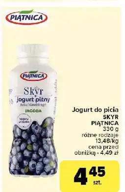 Carrefour Jogurt pitny jagoda Piątnica Skyr oferta