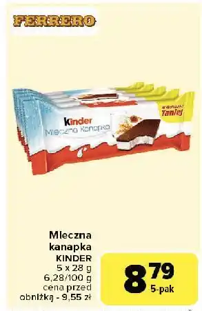 Carrefour Baton Kinder Mleczna Kanapka oferta