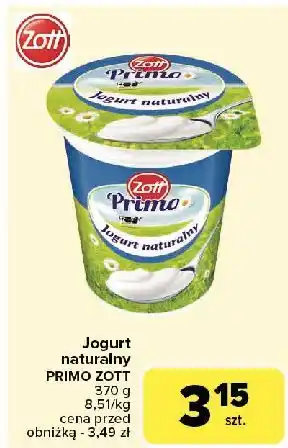 Carrefour Jogurt naturalny Zott Primo oferta