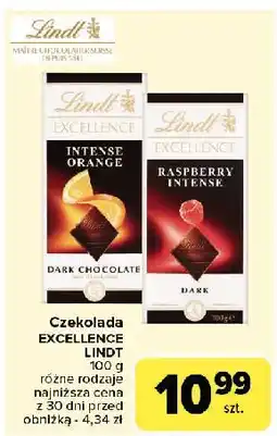 Carrefour Czekolada dark raspberry intense Lindt Excellence oferta