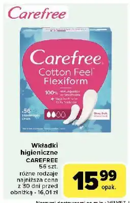 Carrefour Wkładki cotton flexiform Carefree oferta