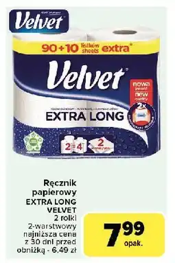 Carrefour Ręcznik papierowy chłonny Velvet Extra Long oferta