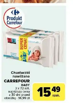 Carrefour Chusteczki nawilżane z lanliną i alantoniną Carrefour Baby oferta