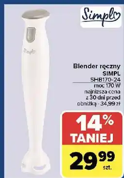 Carrefour Blender ręczny shb170-24 Simpl oferta