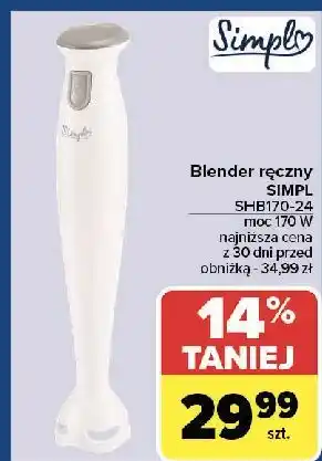 Carrefour Blender ręczny shb170-24 Simpl oferta