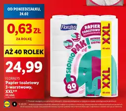 Lidl Floralys papier toaletowy 3-warstwowy, xxl oferta