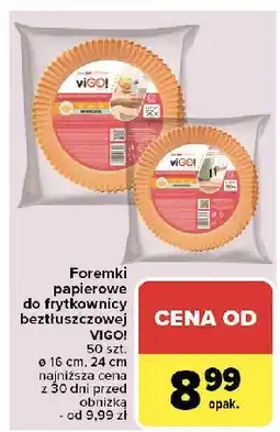 Carrefour Foremki papierowe do frytkownicy 24 cm Vigo! oferta