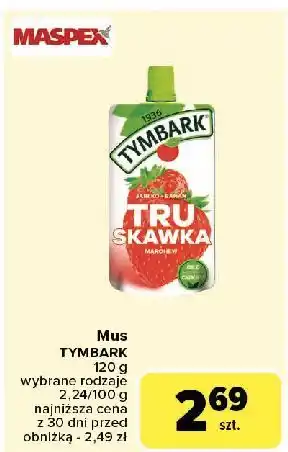 Carrefour Mus jabłko-banan-truskawka Tymbark oferta