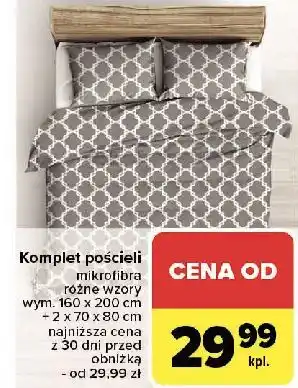 Carrefour Komplet pościeli z mikrofibry 160 x 200 xm + 2x 70 80 cm oferta