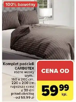 Carrefour Komplet pościeli 220 x 200 + 2x 70 80 cm Carbotex oferta