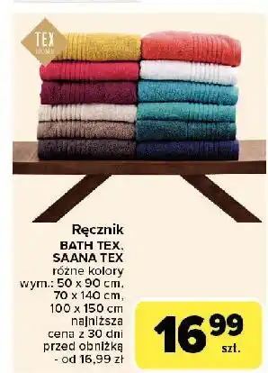 Carrefour Ręcznik saana 100 x 150 cm Tex oferta