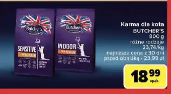 Carrefour Karma dla kota z drobiem Butcher's Sensitive oferta