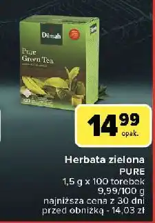 Carrefour Herbata pure green Dilmah Green Tea oferta