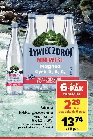 Carrefour Woda lekko gazowana Żywiec Zdrój Minerals+ oferta