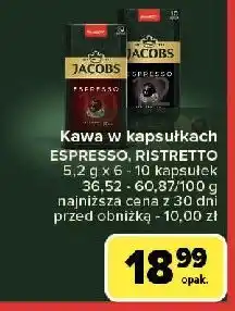 Carrefour Kawa ristretto 12 Jacobs Espresso oferta