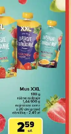 Carrefour Mus marakuja-brzoskwinia-jabłko-banan Drugie Śniadanie oferta