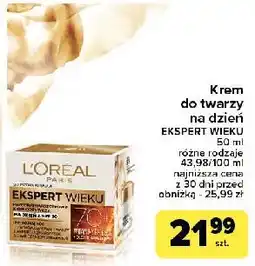 Carrefour Krem do twarzy na dzień L'oreal Ekspert Wieku 70+ oferta