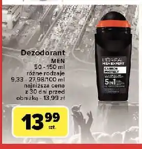 Carrefour Anti-perspirant 5 in 1 L'oreal Men Expert Carbon Protect oferta
