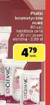 Carrefour Płatki kosmetyczne pure effect okrągłe Cleanic oferta