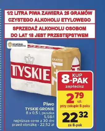 Carrefour Piwo Tyskie Gronie oferta