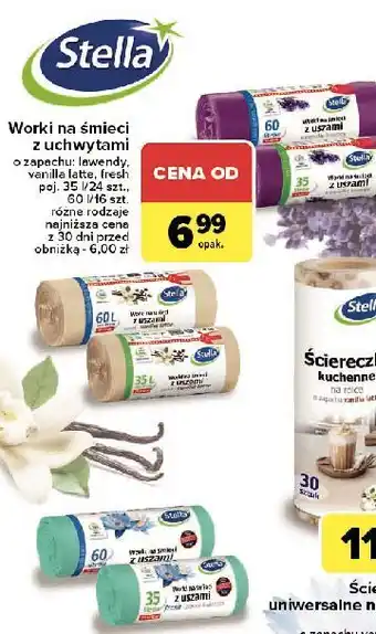 Carrefour Worki na śmieci lawendowe 60 l Stella oferta