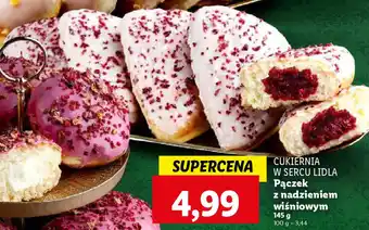 Lidl Cukiernia w sercu lidla pączek z nadzieniem wiśniowym oferta