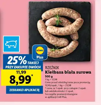 Lidl Rzeźnik kiełbasa biała surowa oferta