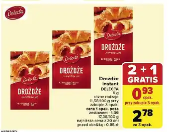 Carrefour Market Drożdże instant Delecta oferta