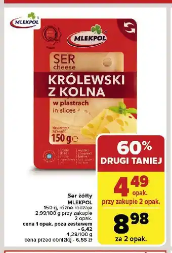 Carrefour Market Ser królewski z kolna - plastry Mlekpol oferta