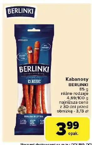 Carrefour Market Kabanosy classic Morliny berlinki oferta