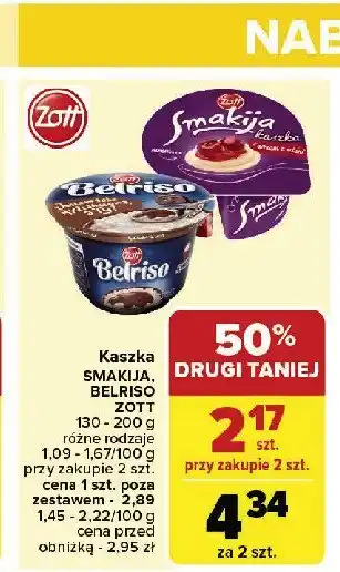 Carrefour Market Ryż na mleku czekoladowy Zott belriso oferta