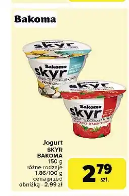 Carrefour Market Jogurt malina- truskawka Bakoma skyr oferta