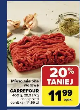 Carrefour Market Mięso mielone wołowe Carrefour targ świeżości oferta