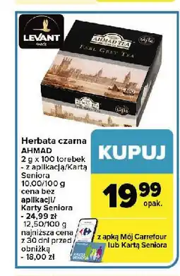 Carrefour Market Herbata ekspresowa z zawieszką Ahmad tea london earl grey oferta