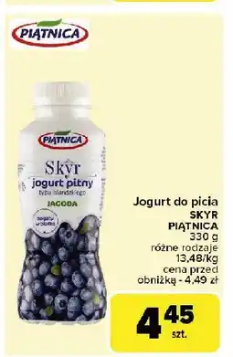 Carrefour Market Jogurt pitny jagoda Piątnica skyr oferta