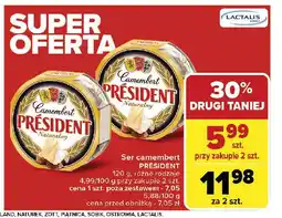 Carrefour Market Ser pleśniowy camembert naturalny President oferta