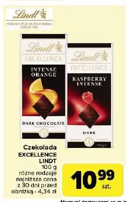 Carrefour Market Czekolada dark raspberry intense Lindt excellence oferta