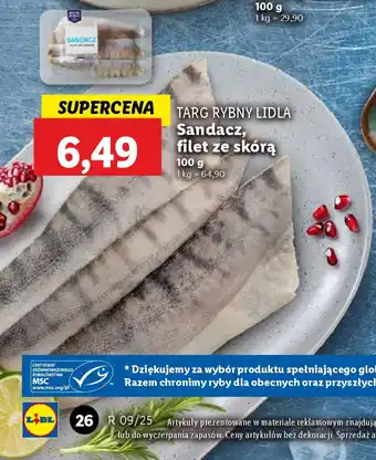 Lidl Targ rybny lidla sandacz, filet ze skórą oferta