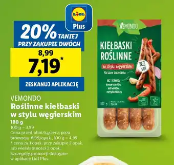 Lidl Vemondo roślinne kiełbaski w stylu węgierskim oferta