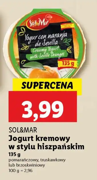 Lidl Sol&mar jogurt kremowy w stylu hiszpańskim oferta