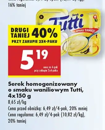 Biedronka Serek homogenizowany Tutti oferta