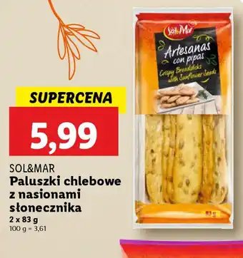 Lidl Sol&mar paluszki chlebowe z nasionami słonecznika oferta