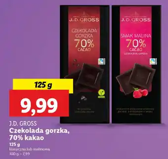 Lidl J.D. GROSS Czekolada gorzka, 70% kakao oferta