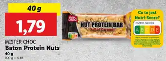 Lidl Mister choc baton protein nuts oferta