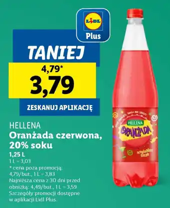 Lidl Hellena oranżada czerwona, 20% soku oferta